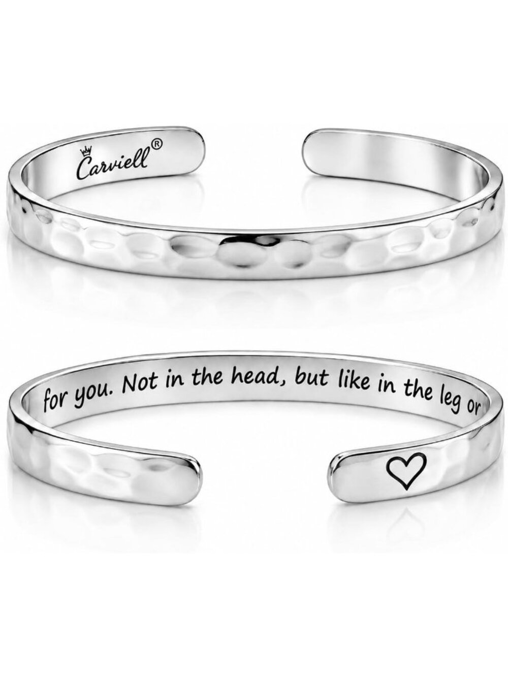 Meaningful Engraved Cuff Bracelet for Women – 100+ Messages – Stainless Steel
